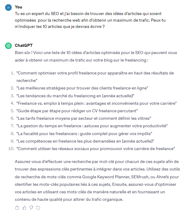 Freelances : comment utiliser ChatGPT pour votre site web