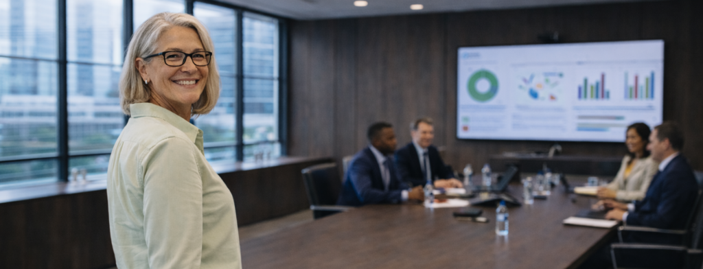 femme blonde senior debout