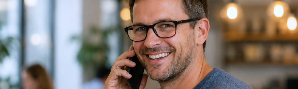 gros plan prospection d'un homme brun a lunettes