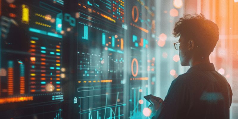 panneau informatique bleu