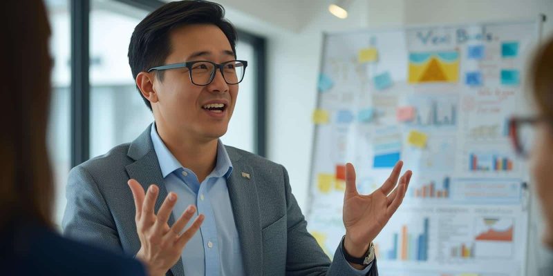 homme debout qui parle